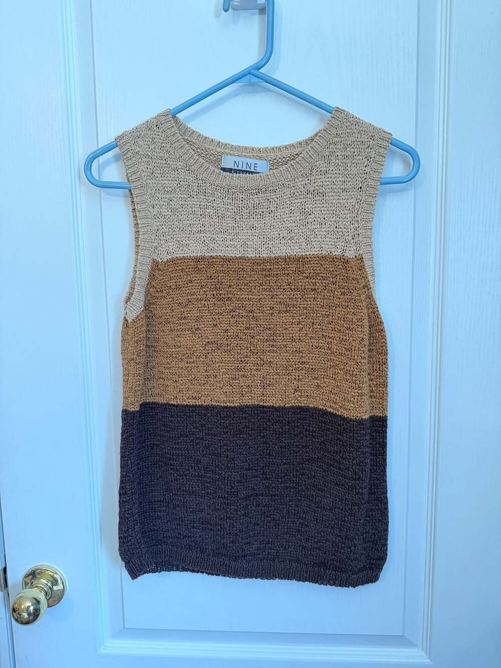 Nine & Company Sleeveless Knit Tank Top Size M Colorblock